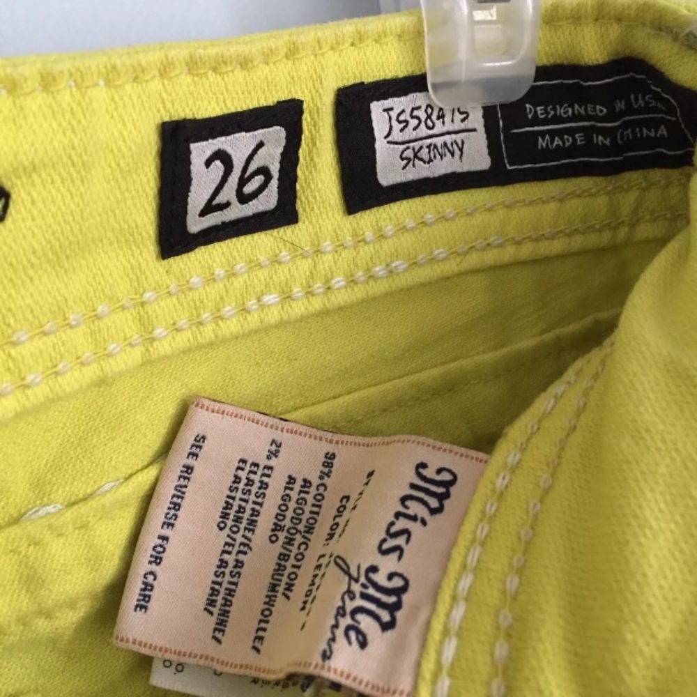 Miss Me Lemon Yellow Skinny Jeans - Picture 4 of 8